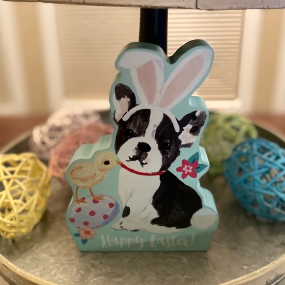 Easter Bunny French Bulldog & Chick Decor Sign, Easter Frenchie Decor Sign - Picture 2 of 16